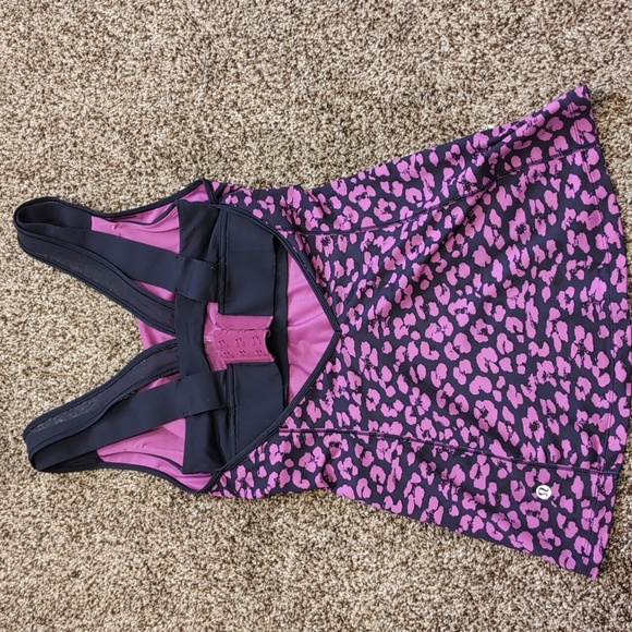 Lululemon Super Sport Tank Mini Cherry cheetah Ultra Violet Naval Blue Size 4 - Picture 5 of 12